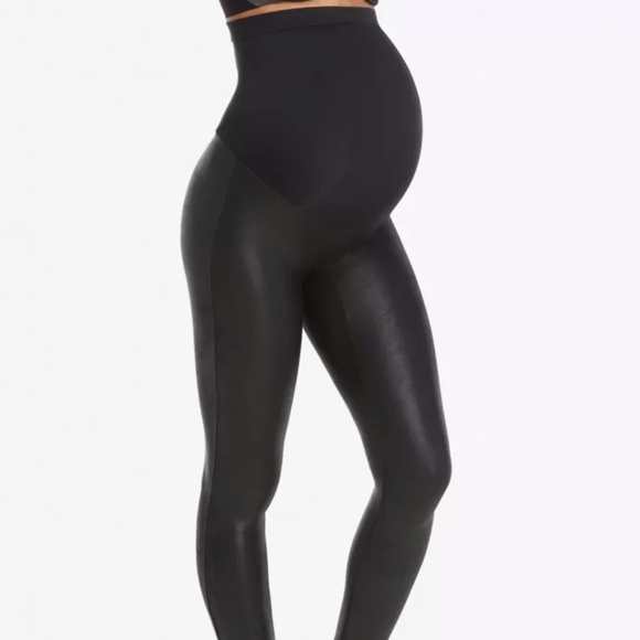 Spanx Mama Maternity Faux Leather Leggings - Picture 1 of 13